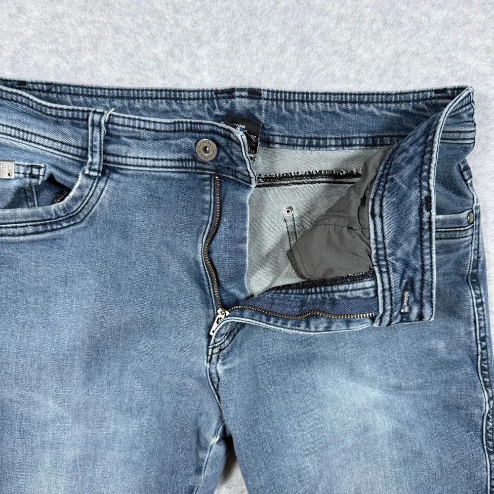 Kuhl Kanvus Jean Mens Faded Blue Indigo Straight Leg Pants 36x32 (Fits 33x28) - Picture 7 of 13